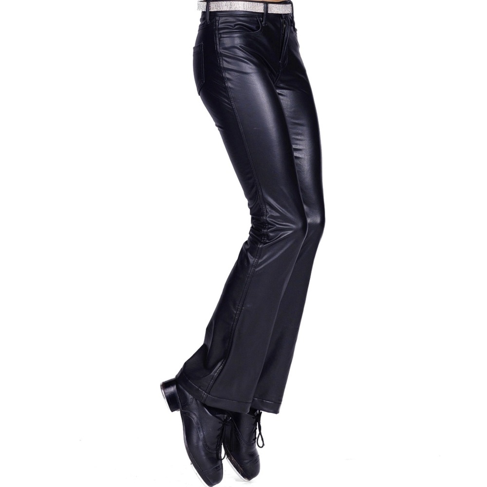 Abercrombie Kids Girls Faux Leather Flare Pants - 9/10 Long